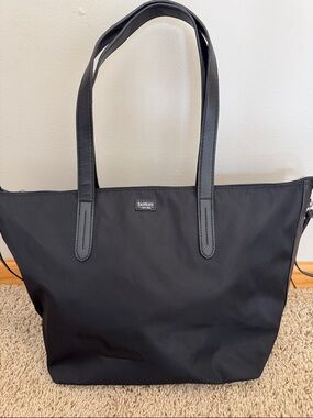Botkier New York Designer Black Large Nylon Tote Shoulder Bag w/ Leather Straps